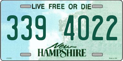 NH license plate 3394022