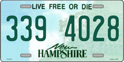 NH license plate 3394028
