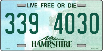 NH license plate 3394030