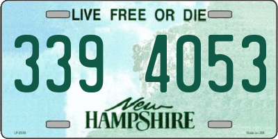 NH license plate 3394053