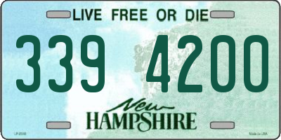 NH license plate 3394200