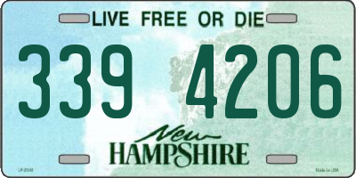 NH license plate 3394206