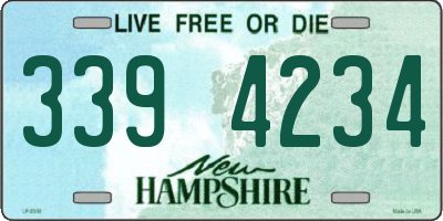 NH license plate 3394234