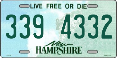 NH license plate 3394332