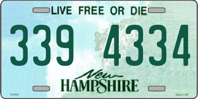 NH license plate 3394334
