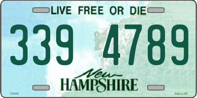 NH license plate 3394789
