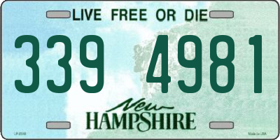 NH license plate 3394981