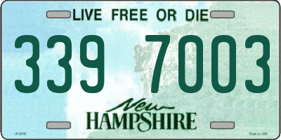 NH license plate 3397003