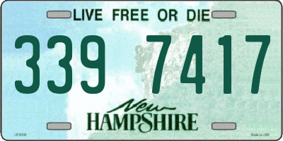 NH license plate 3397417
