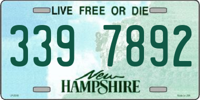 NH license plate 3397892