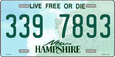 NH license plate 3397893