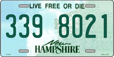 NH license plate 3398021