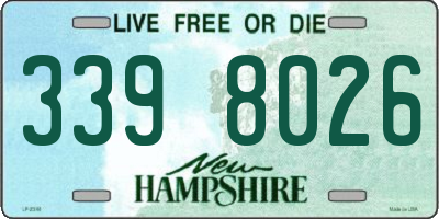 NH license plate 3398026