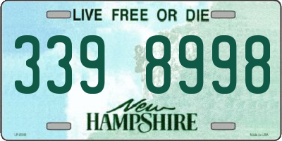 NH license plate 3398998