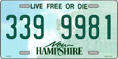 NH license plate 3399981