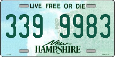NH license plate 3399983