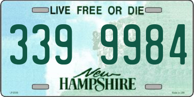 NH license plate 3399984