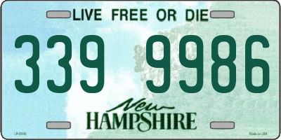NH license plate 3399986
