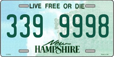 NH license plate 3399998