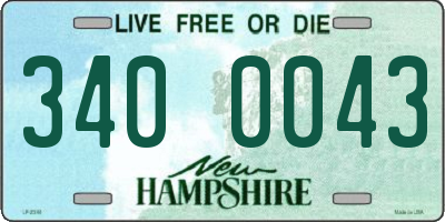 NH license plate 3400043