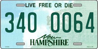 NH license plate 3400064