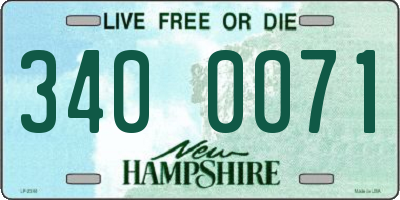 NH license plate 3400071