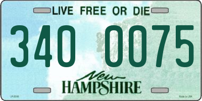 NH license plate 3400075