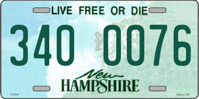 NH license plate 3400076