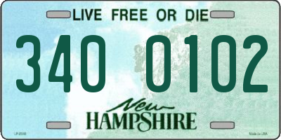 NH license plate 3400102
