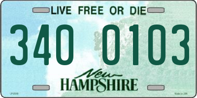 NH license plate 3400103