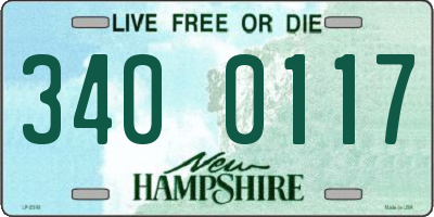 NH license plate 3400117