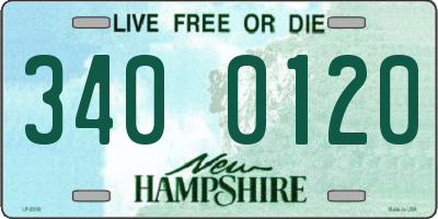 NH license plate 3400120