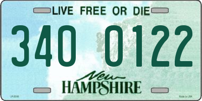 NH license plate 3400122