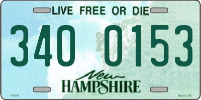 NH license plate 3400153