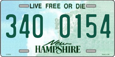 NH license plate 3400154