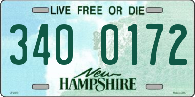 NH license plate 3400172