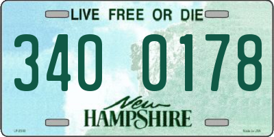 NH license plate 3400178