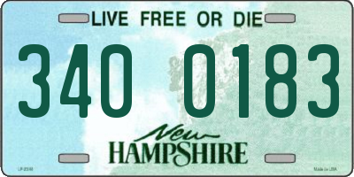 NH license plate 3400183