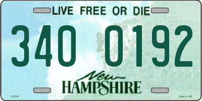 NH license plate 3400192