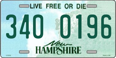 NH license plate 3400196
