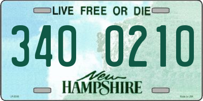 NH license plate 3400210