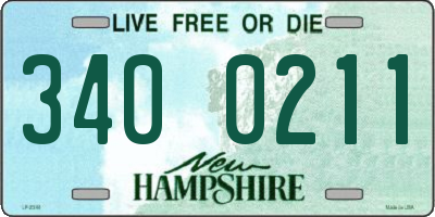 NH license plate 3400211