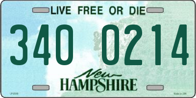 NH license plate 3400214