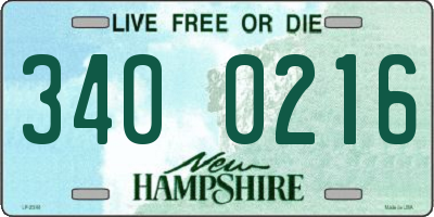 NH license plate 3400216