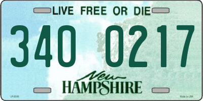 NH license plate 3400217