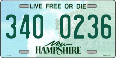 NH license plate 3400236