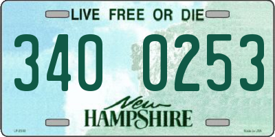 NH license plate 3400253