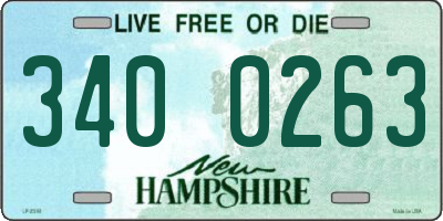 NH license plate 3400263