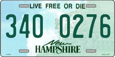 NH license plate 3400276
