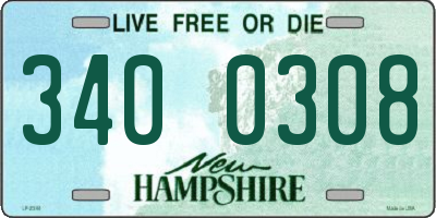 NH license plate 3400308